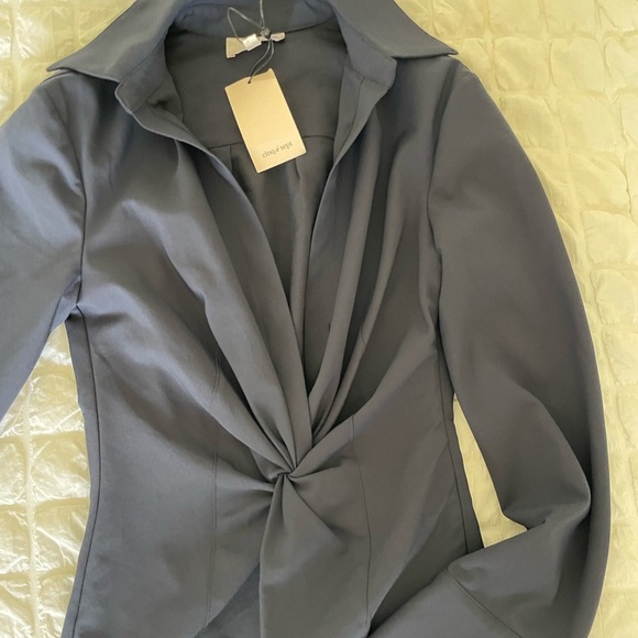 Cinq a Sept Blue McKenna Midi Long Sleeve Sheath Dress - Picture 9 of 16